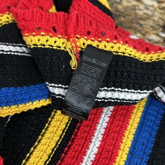 ASOS Striped Colorful Crochet Cotton Blend Mini Skirt Size 10 - Picture 6 of 7